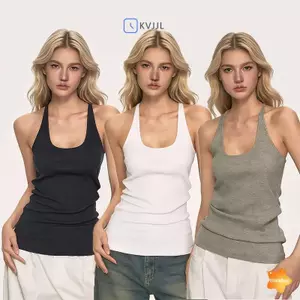Áo Vest không tay vuông Ne cho nữ màu trơn màu trắng nhẹ để tập chạy bộ mới