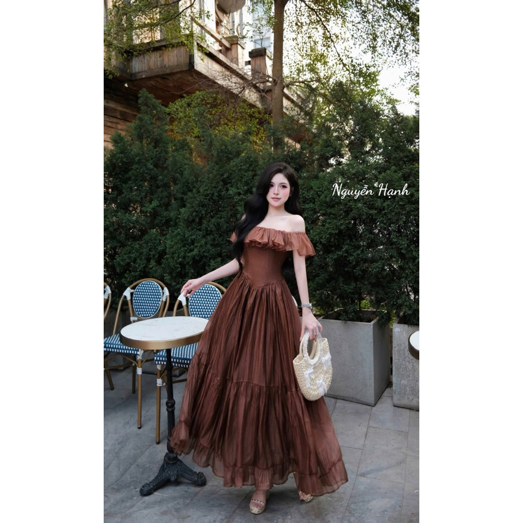 ĐẦM TƠ TRỄ VAI BÈO MAXI BYJOLIE