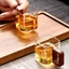 Cốc cà phê thủy tinh DONOVANQQ, Cốc Espresso chịu nhiệt dày, Tay cầm bằng gỗ vuông thực tế Mini Teacup Cafe