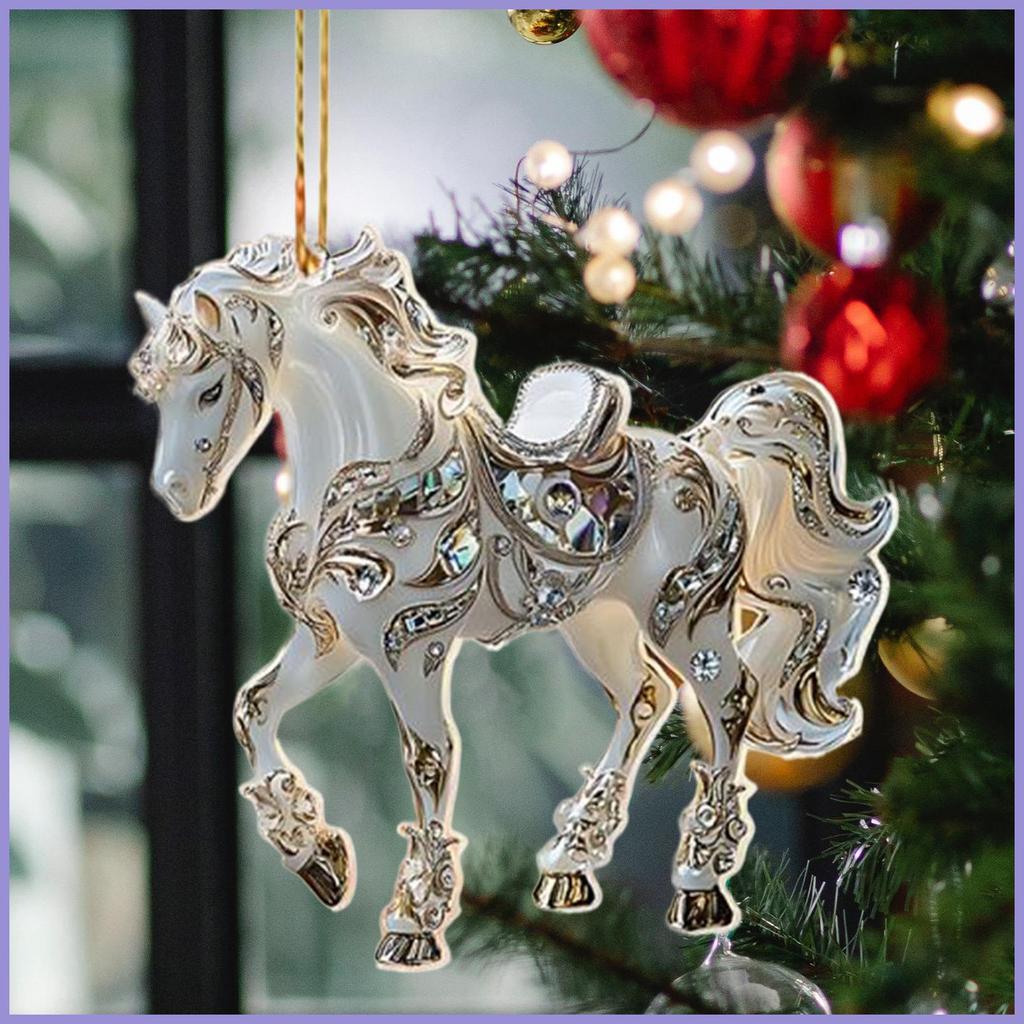 Đồ Trang Trí Ngựa 2D Acrylic Suncatcher Mặt Dây Chuyền Hình Giáng Sinh Ngựa Trang Trí Cho Bé Gái Nữ Ngày Lễ Nhà Tường mueadsyvn