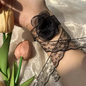 Ren Đen Hoa Nhỏ Cổ Tay Hoa Dây Buộc Tóc Sang Trọng Vòng Cổ Vòng Tay Ruy Băng Pháp Retro 26.5.19
