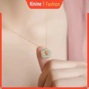 KIN Hetian Ngọc Vòng Cổ Hoa Mận Mặt Dây Chuyền Vòng Cổ Xương Đòn Vòng Cổ
