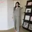 HFSHY Retro Full-print Bộ Đồ Ngủ Hoa Ngọt Ngào Nữ Mùa Hè Cardigan Dài Tay Quần Rời Nhà Quần Áo Phù Hợp Với VN