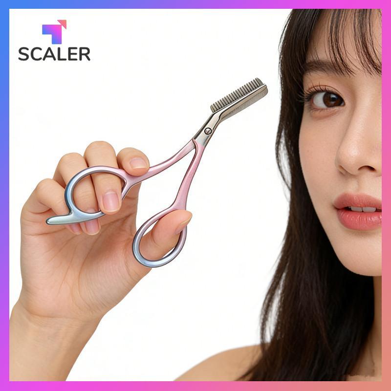 Kéo lông mày bằng thép không gỉ chuyên nghiệp SCALER kèm công cụ chính xác tiện dụng không gây dị ứng cho Salon trang điểm làm đẹp tại nhà.