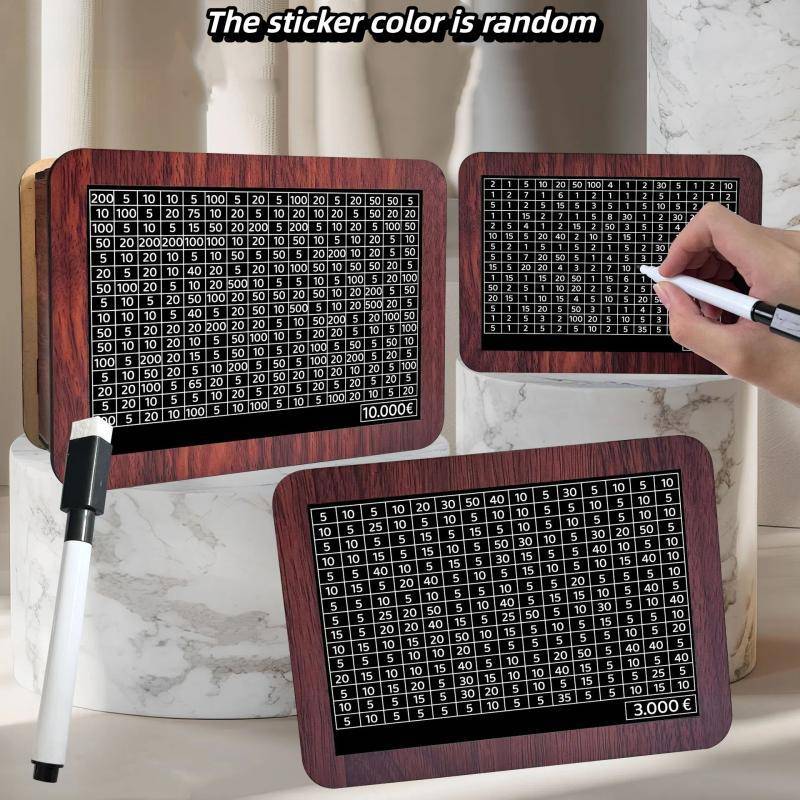 Hộp tiền bằng gỗ cá tuyết với trình theo dõi mục tiêu tiết kiệm-1000 đến 10000 Euro