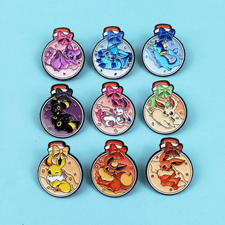 9 Cái / bộ Sáng Tạo Dễ Thương Nơ Chai Pokemon Hoạt Hình Thổ Cẩm Hợp Kim Huy Hiệu Trang Trí Pin