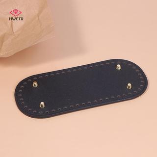 HWETR 1 Đáy Dài Cho Túi Dệt Kim Da Đế Handmade Đáy Có Lỗ Tự Làm Móc Túi Đáy Phụ Kiện Mới
