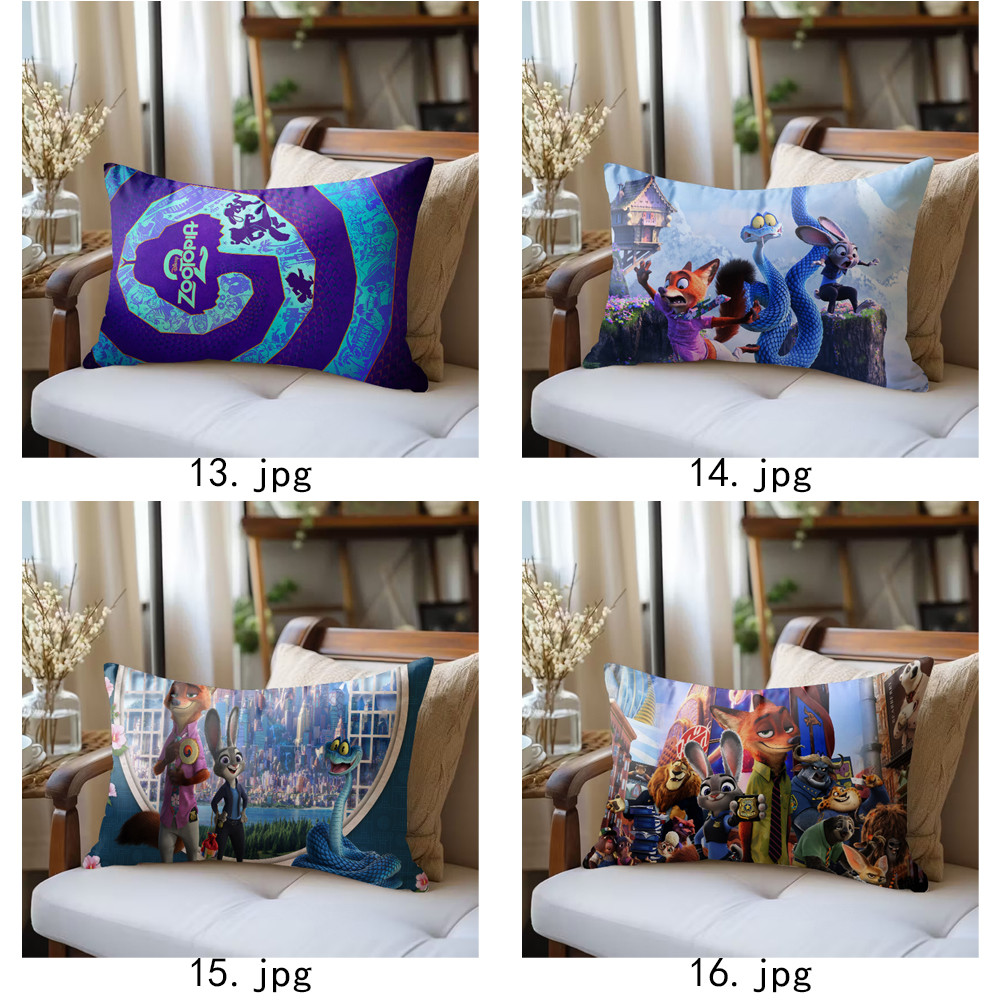 Phim Zootopia 2 Vỏ Gối Polyester Hình Chữ Nhật Một Mặt, Máy Có Thể Giặt Được, Thích Hợp Cho Giường Sofa Trang Trí Phòng Khách (Không Bao Gồm lõi)