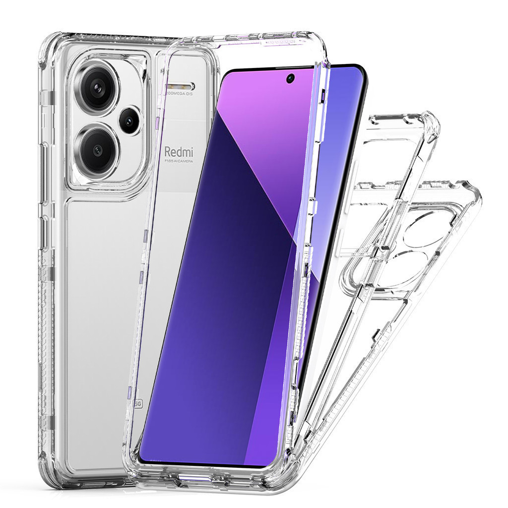Ốp Điện Thoại Trong Suốt Acrylic 3 TRONG 1 Cho Redmi Note 14 13 12 11 10 Pro Plus A5 A4 A3 A2 A1 4G 5G 15 15C 13C 12C 10C 4G 5G Bốn Góc Chống Sốc