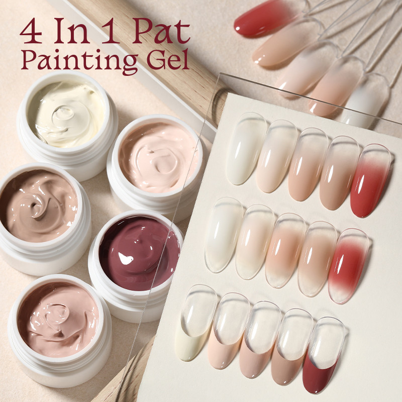 【Local】UR SUGAR Nail Art Patting Pat Khỏa Thân Off-white Concealer Sơn Móng Tay Chắc Chắn UV Gradient Tranh Nhanh Khô Không Lau Varnish