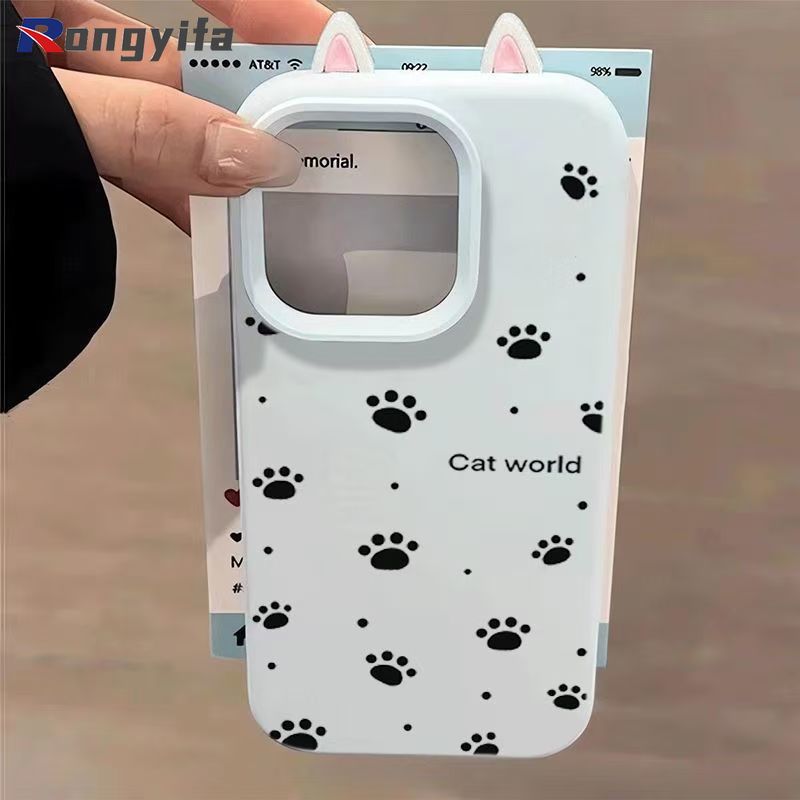 Ốp Điện Thoại Tai Mèo Dễ Thương Cho Honor X9D X9C Smart X9B X9A X70 X70i X60 X50 Pro GT Vỏ Màu Kẹo Hoạt Hình Cat Paw Đơn Giản Mờ Chống Sốc Ốp Lưng Mềm