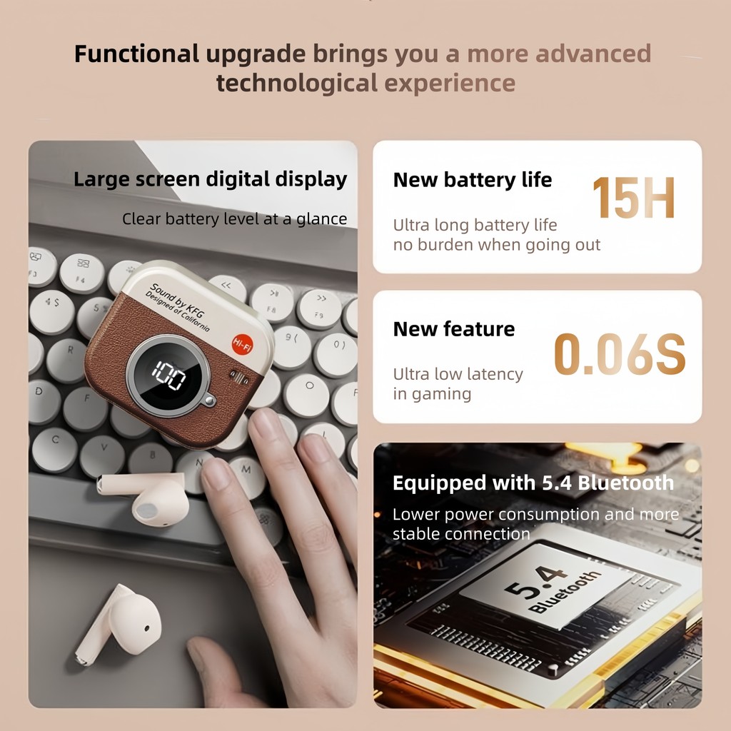 Tai nghe nhét tai Bluetooth không dây Q86, hiệu ứng âm thanh HIFI, cuộc gọi thoại rõ ràng, cảm ứng vân tay tai kép, thích hợp cho hệ thống điện thoại di động Android và Xiaomi