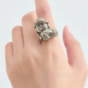 Dễ Thương Snoopy Olaf Nhẫn Hoạt Hình Truyện Tranh Ngoại Vi Đơn Giản Phù Hợp Với Trẻ Em Khắc Ngón Tay Cao Cấp