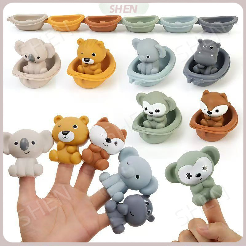 Miễn Phí Vận Chuyển Trẻ Em Phòng Tắm Có Thể Xếp Chồng Nổi Thuyền Đồ Chơi Cho Bé Tắm Nước Đồ Chơi Xếp Chồng Thuyền Động Vật Tay Con Rối Đồ Chơi