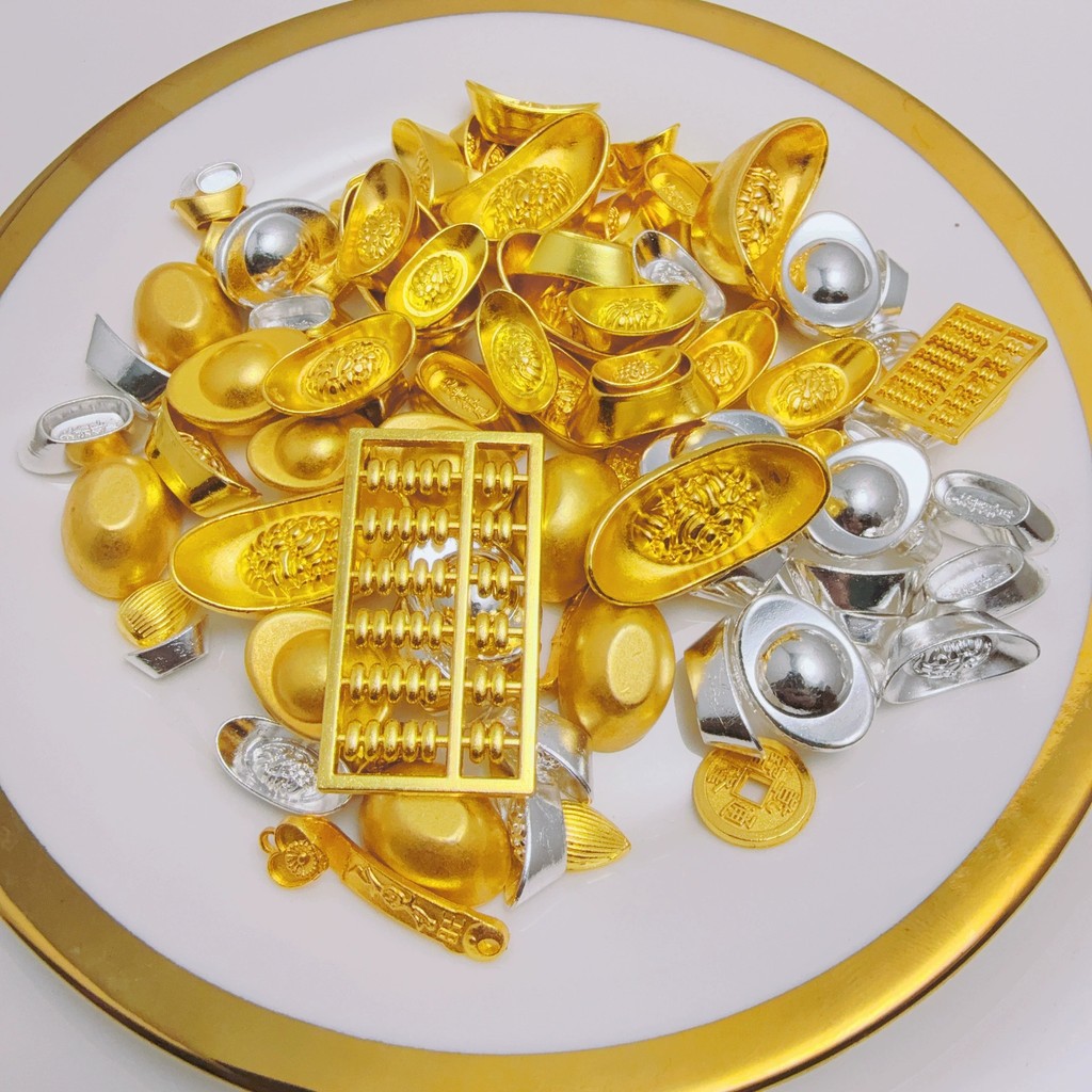 Mini Thỏi Vàng Hợp Kim Rắn - Trang Trí Lễ Hội Cao Cấp