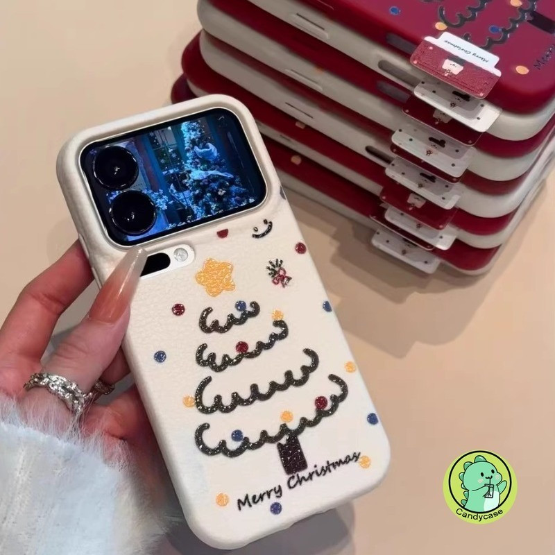 Ốp Điện Thoại Cây Giáng Sinh Dễ Thương Cho Redmi Note 15 14 13 12 11 10 Pro Plus Turbo 11T 11S 10T Pro + Turbo 4 Pro 5G 4G Vỏ Hoạt Hình Gấu Chấm Bi Da PU Vỏ Mềm
