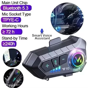 Mũ bảo hiểm xe máy Y10 tai nghe Bluetooth 1000mAh 120H phát nhạc IP67 chống nước 300m liên lạc cho 2 người lái