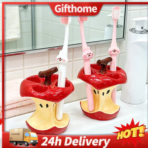 ✈️Giao Hàng 24h✈️ Apple Shape Giá đỡ bàn chải đánh răng bằng gốm cao cấp Đế kem đánh răng Đồ trang trí phòng tắm