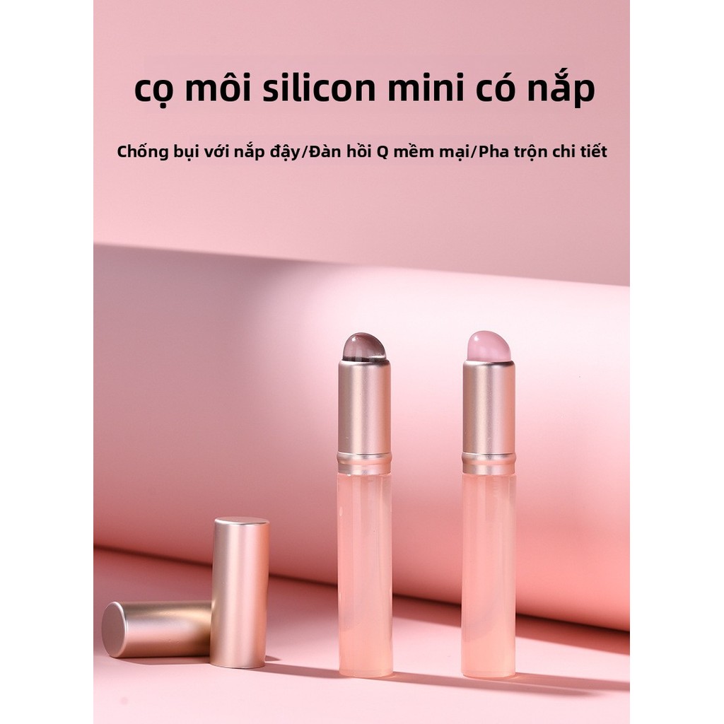 Cọ môi silicone mới có nắp - 【Dễ vệ sinh cực kỳ】, dùng cho son kem/lỏng, cọ trang điểm đa năng & tiện lợi