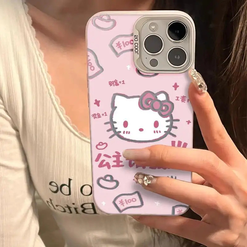 Ốp lưng trong suốt họa tiết Kitty làm giàu chống va đập bảo vệ toàn diệnt Bảo Vệ Camera Cấp iPhone 17/16/15/14/13/12/11M