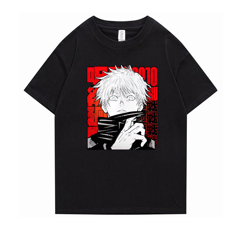 2D Anime Trẻ Em Tay Ngắn Tee Jujutsu Kaisen Motif Cho Trường Học Hàng Ngày Ngoài Trời Mùa Hè Dịp