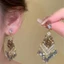Bạc Đẹp Phong Cách Cổ Tích Zircon Hoa Pha Lê Tua Rua Bông Tai Tươi Ngọt Bông Tai Thời Trang Đơn Giản Bông Tai 26.5.14