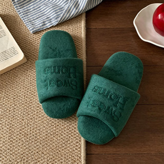 XIXITIAO Dép Vải Cotton Nam Nữ Máy Có Thể Giặt Chữ Thêu Phòng Ngủ Tắt Tiếng Đế Mềm