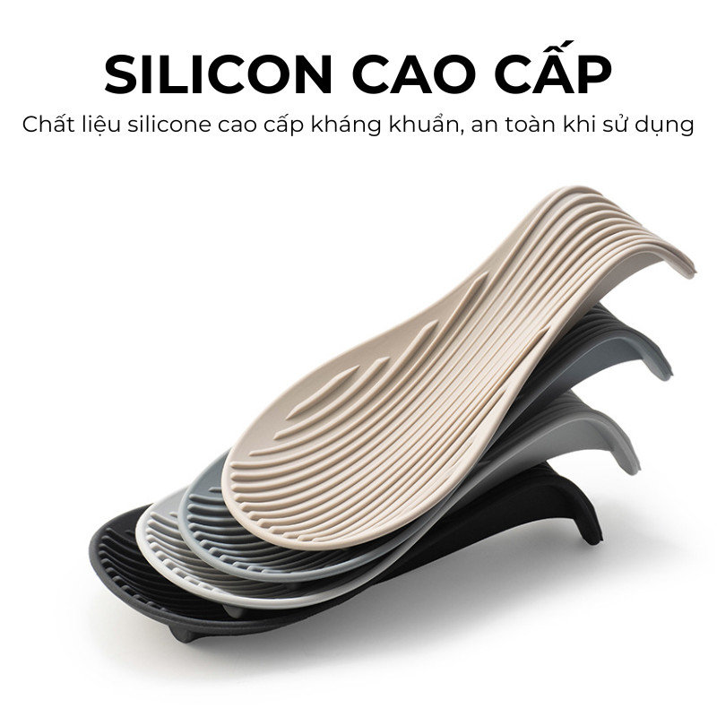 Giá Đỡ Thìa Silicone Chịu Nhiệt Cao Cấp – Kệ Gác Vá Muỗng Chống Trượt Cho Nhà Bếp | 383