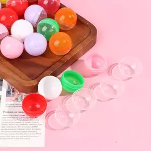 HFTOY 100 Chiếc Nhựa Trống Đồ Chơi Bán Hàng Tự Động Viên Nửa Trong Suốt Bóng Tròn Nửa Màu ~