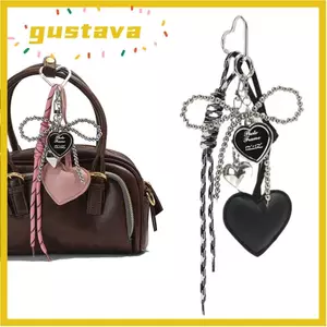 GUSTAVA Bowknot Móc Khóa, Sáng Tạo Handmade Tua Rua Trái Tim Tình Yêu Mặt Dây Chuyền, Thời Trang Quyến Rũ Dễ Thương Bóng Mặt Dây Chuyền Móc Khóa Túi Phụ Kiện