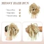 SHUPUN Tóc Tổng Hợp Scrunchie, Tóc Dài 6 Inch Trang Trí Tóc Lộn Xộn Bun Hair Piece, Lông Tơ Tự Nhiên Nhìn Chịu Nhiệt Sợi Nhiệt Độ Cao Lộn Xộn Phong Cách Xoăn Donut Tóc Bun