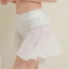Váy ngắn lưới DARON Bikini, Váy Mini cạp cao trong suốt, Váy ngắn đi biển tập thể dục có lót Váy xếp ly màu trơn mùa hè