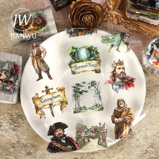JIANWU 60mm * 200cm Vintage Nhân Vật Lâu Đài Phong Cảnh Chất Liệu Cắt Băng Thêu Sò PET Sáng Tạo DIY Tạp Chí Văn Phòng Phẩm