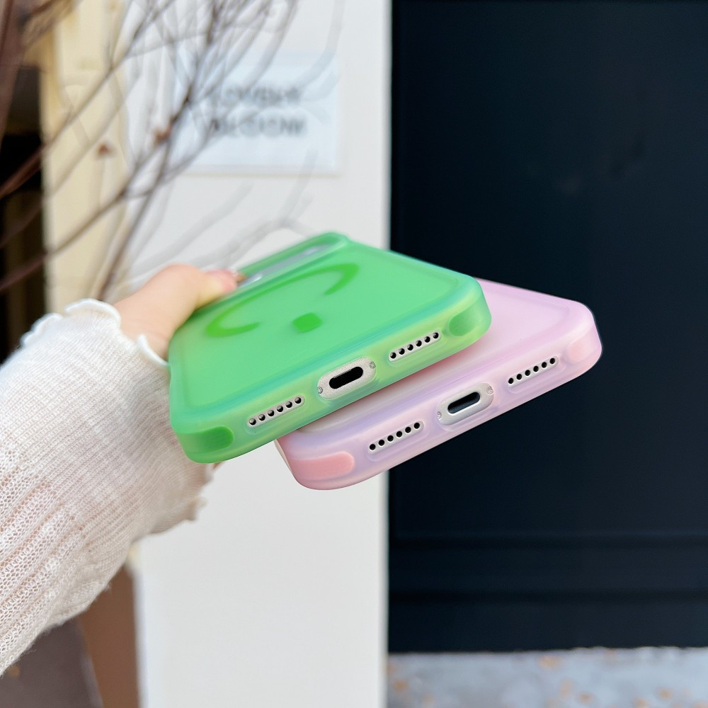 Ốp Điện Thoại Mờ Màu Thạch Có Từ Tính Cho iPhone 17 16 15 14 13 Pro Promax 17 Air Plus 16E Vỏ Chống Sốc Bốn Góc