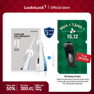 Máy tăm nước không dây 4 chế độ dùng được răng niềng Lock&Lock Cordless Oral Irrigator 200ml - Màu xanh - ENR156BLU