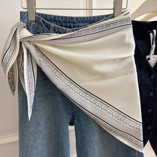 Khăn Tam Giác Hoa SAIA Bằng Lụa Satin, Đa Dùng Cho Mùa Hè Và Trang Điểm Thời Trang