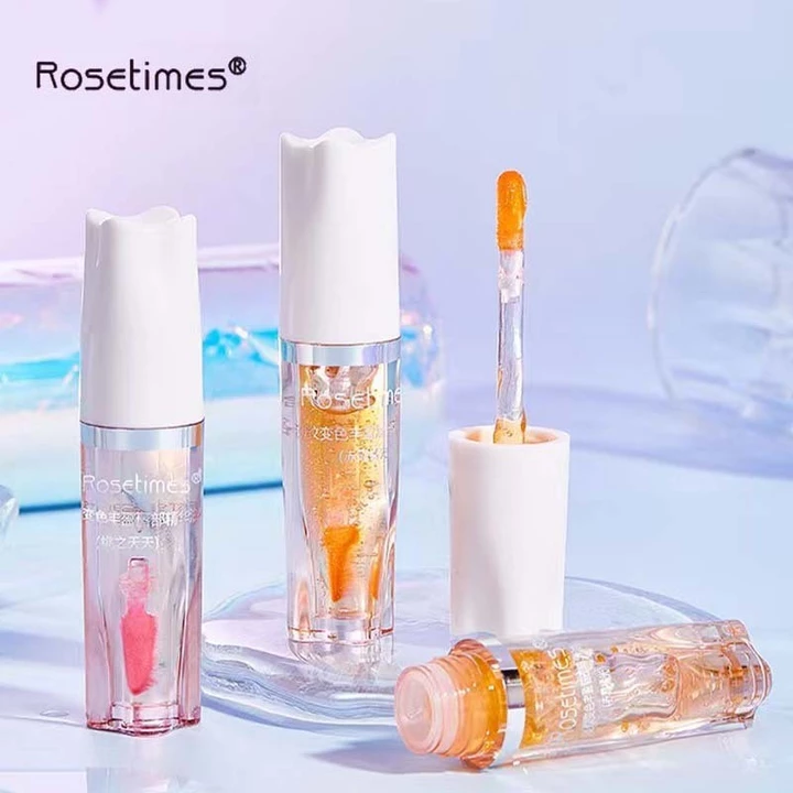 Rosetimes 9129 Nếp Nhăn Ánh Sáng Thay Đổi Màu Sắc Tinh Chất Môi Dầu Chứa Dầu Thực Vật Yếu Tố Thay Đổi Màu Sắc, Cảm Thấy Mềm Mại Dưỡng Ẩm, Giảm Khô, Xuất Hiện Giàu, Cải Thiện Nhăn Môi Sáng, Tự Nhiên Ph