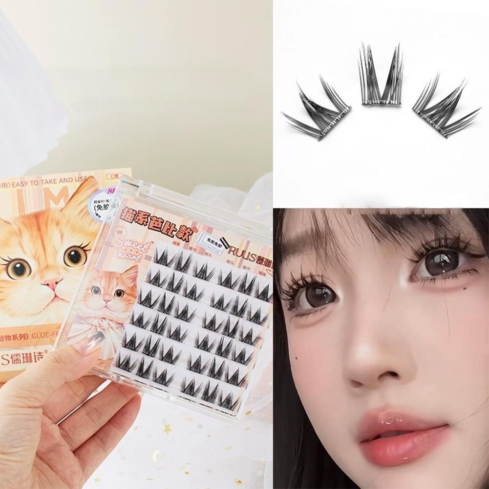 Animal Series Trilogy Lông Mi Giả Dày Không Keo Phân Đoạn Lông Mi Giả Mở Rộng A7z2