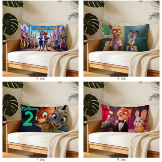 Vỏ gối hình chữ nhật in một mặt Zootopia 2, Vỏ đệm ô tô hoạt hình, Trang trí ghế Sofa tại nhà (Không bao gồm chèn)
