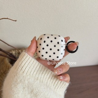Chấm bi đen đơn giản màu trắng cho AirPods Pro3 [2025] AirPods Pro2 Pro 4 3 2 1 Apple Bluetooth Tai nghe không dây Bảo vệ chấm trắng
