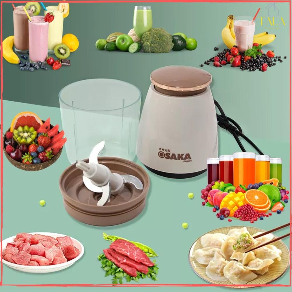 Xay Thịt Cá Rau Củ-Xay Sinh Tố-Xay Đá，Máy Xay Đa Năng OSAKA Nắp Đồng Japan Cao Cấp FP126P Dung Tích 750ml-350W