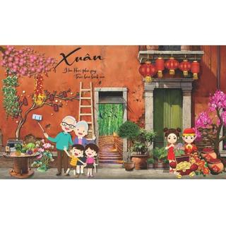 Trang Trí Lễ Tết, Phông Nền trang trí Tết truyền thống, Backdrop Tết, Backdrop chụp ảnh Tết 2026. Có size lớn