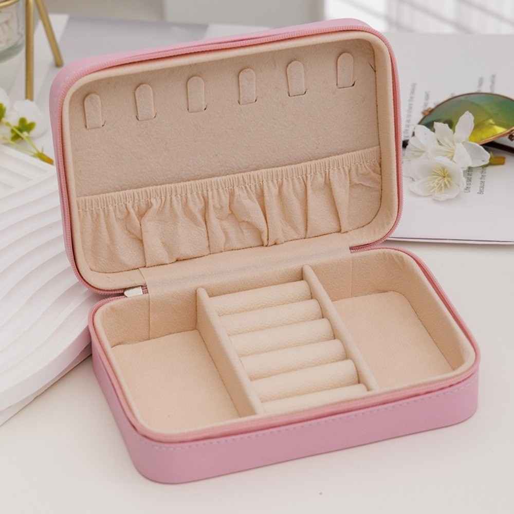 Màn hình trang sức YICA, Dây kéo Hộp đựng trang sức vòng cổ di động, Hộp đựng nhẫn tinh tế bằng da PU Hộp đựng trang sức du lịch Nhẫn Quà tặng ngày lễ tình nhân
