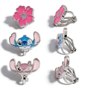 3 Cặp Stitch Series Kẹp Tai Hoạt Hình Dễ Thương Giữa Các Vì Sao Bé Anime Ngoại Vi Không Xuyên Tai Kẹp