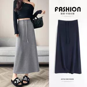 Váy Thể Thao Màu Xám Nữ Nhỏ Cao Cấp Ôm Hơn Nhìn Chia Drap Cảm Thấy Chữ a Hip-Packed Váy Dài 5.12