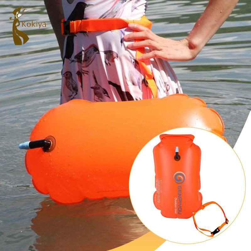 Phao bơi Phao và túi khô bơm hơi có thể điều chỉnh hoàn toàn chống nước bong bóng bơi có thể nhìn thấy cao Túi thiết bị cho thể thao dưới nước trượt tuyết