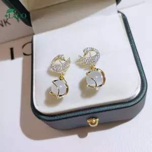 Springevenstar Thời Trang Lấp Lánh Thiên Nga Pha Lê Thiên Nga Thả Mặt Dây Chuyền Bông Tai Nữ Tinh Tế Ngọt Ngào Tính Khí Bé Gái Trang Sức Springevenstar