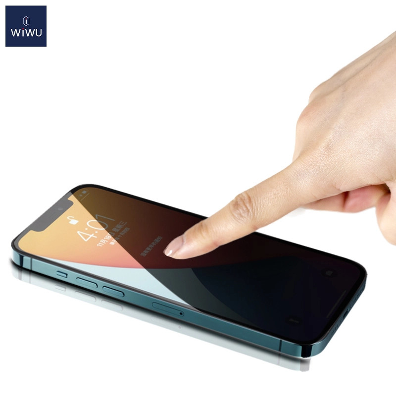 Kính Cường Lực Chống Nhìn Trộm WiWU SQ009 iPravicy (Bảo Mật 360°, Kèm Khung Tự Dán Thông Minh) Cho iPhone 11 đến 16 PRM