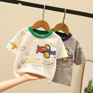 Aó Thun Bé Trai - Bé Gái Máy Bay QC52 K.Kid Áo Phông Chất Cotton Mềm Mát Size 8-20kg