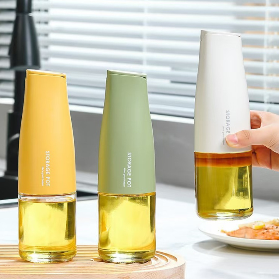 Chai Đựng Dầu Ăn Thủy Tinh 500ML HomeMate, Bình Rót Dầu Nắp Mở Tự Động Chống Tràn Tiện Lợi Nhà Bếp